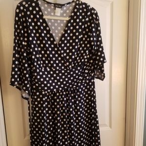 Navy polka dot dress skater